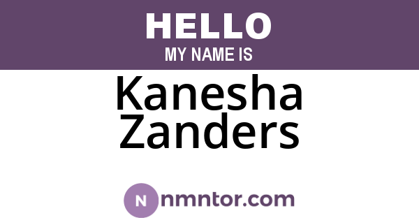 Kanesha Zanders