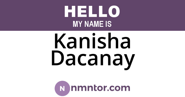 Kanisha Dacanay
