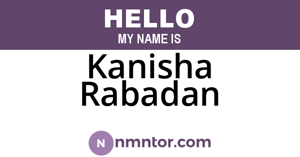Kanisha Rabadan
