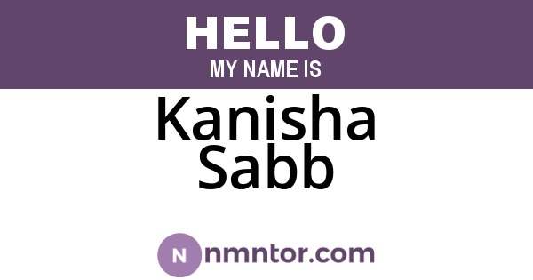 Kanisha Sabb