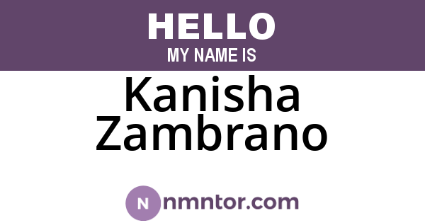 Kanisha Zambrano