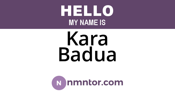 Kara Badua