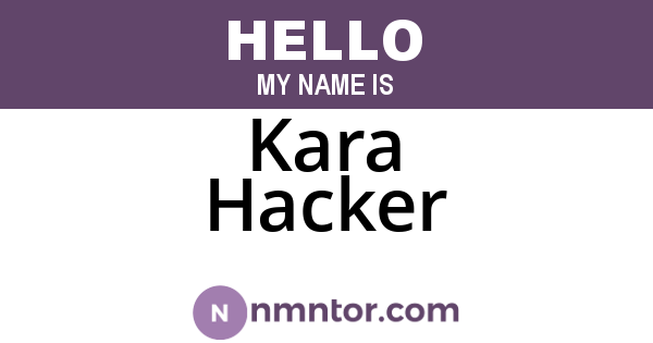 Kara Hacker