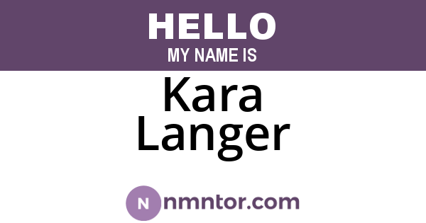 Kara Langer