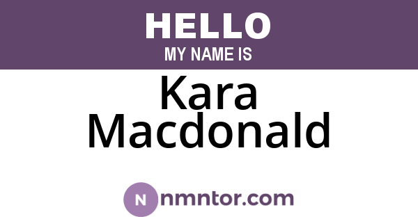 Kara Macdonald