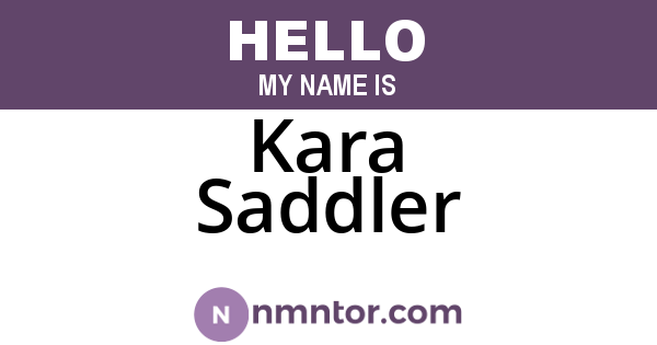 Kara Saddler