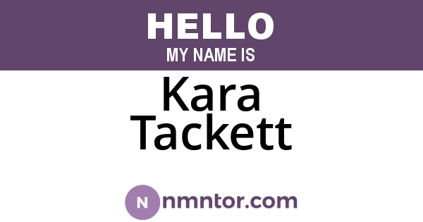 Kara Tackett