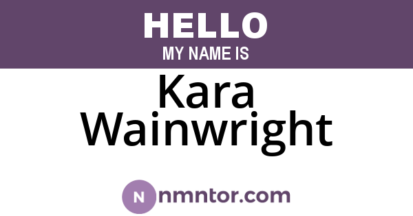 Kara Wainwright
