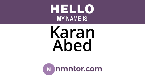Karan Abed