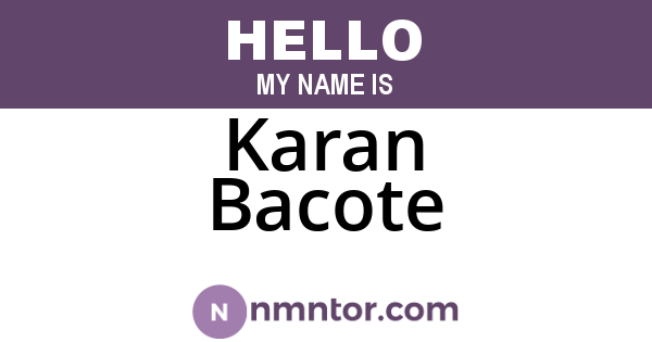 Karan Bacote
