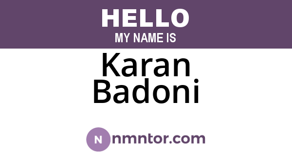 Karan Badoni