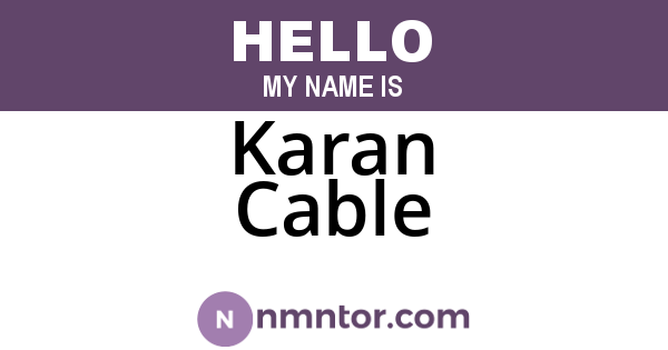 Karan Cable