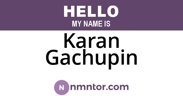 Karan Gachupin