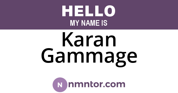 Karan Gammage