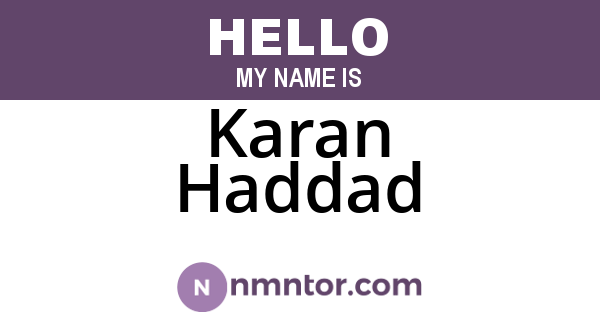 Karan Haddad
