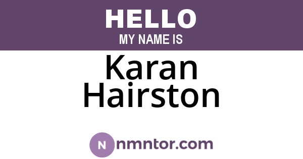 Karan Hairston