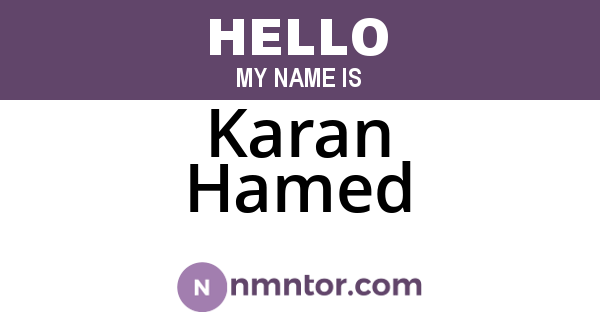 Karan Hamed