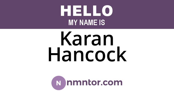 Karan Hancock