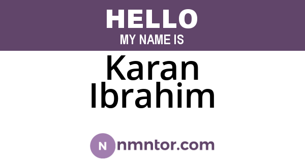 Karan Ibrahim