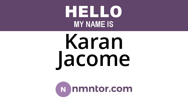 Karan Jacome