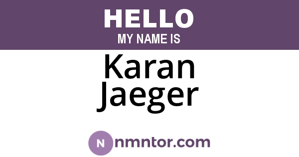 Karan Jaeger