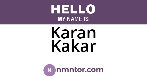 Karan Kakar