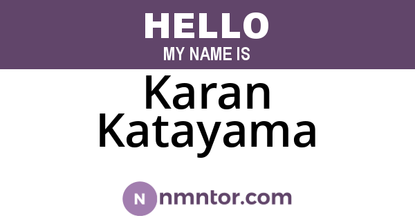 Karan Katayama