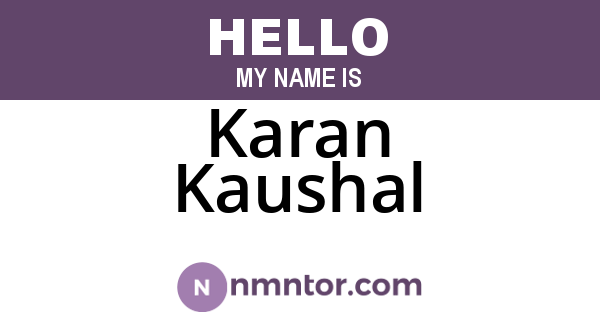 Karan Kaushal