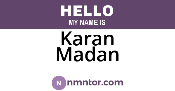 Karan Madan
