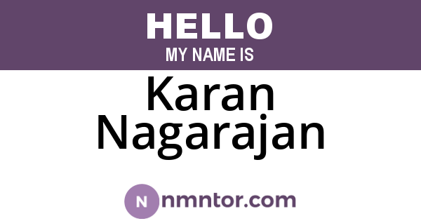Karan Nagarajan