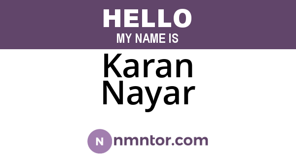 Karan Nayar
