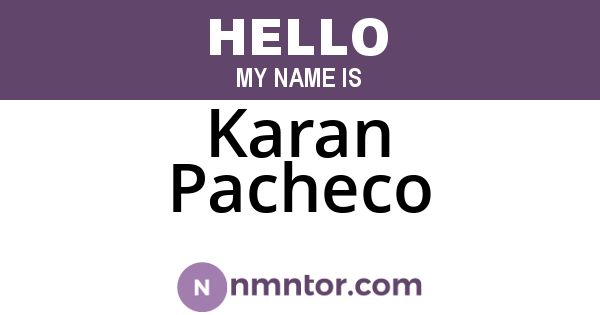 Karan Pacheco