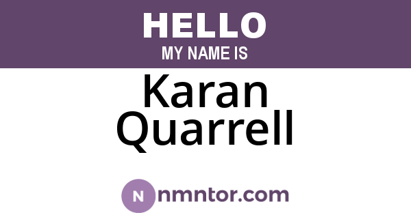 Karan Quarrell