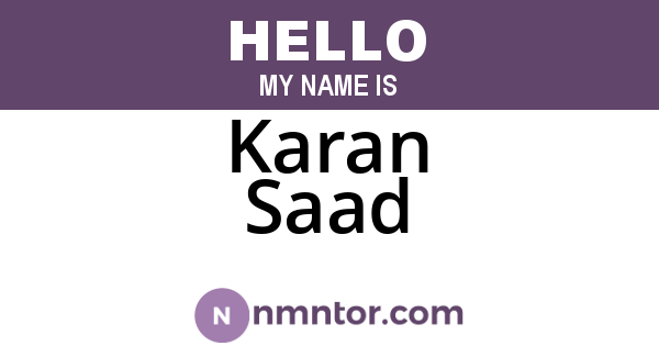 Karan Saad