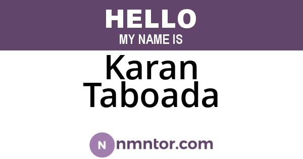 Karan Taboada