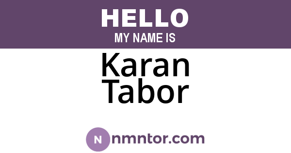 Karan Tabor