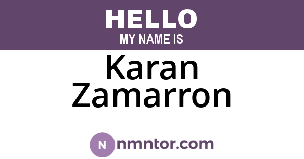 Karan Zamarron