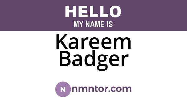 Kareem Badger