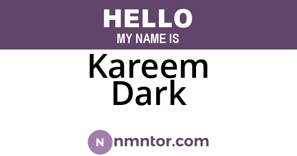 Kareem Dark