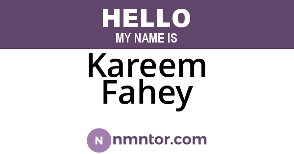 Kareem Fahey