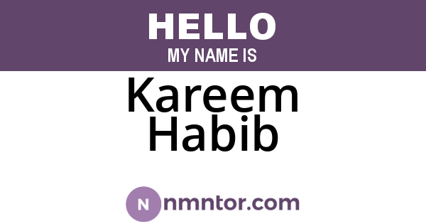 Kareem Habib