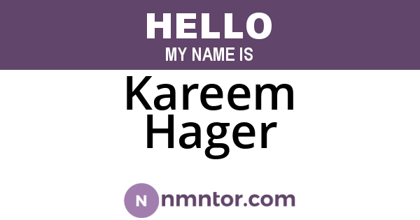 Kareem Hager
