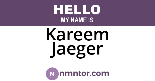 Kareem Jaeger