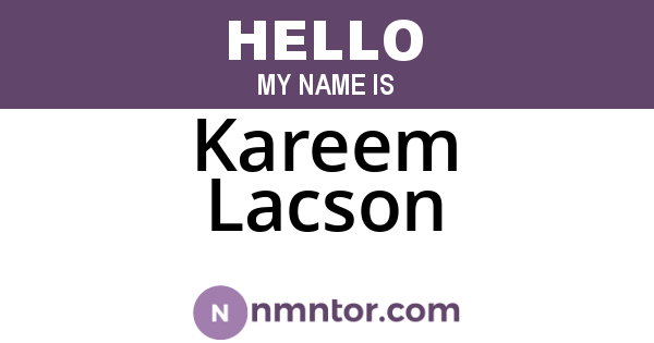 Kareem Lacson