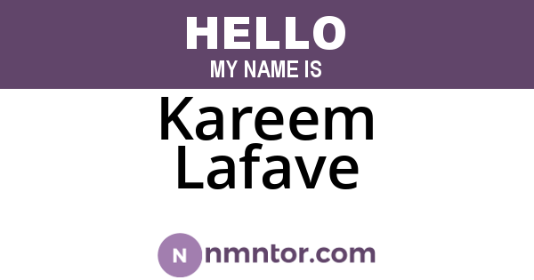 Kareem Lafave