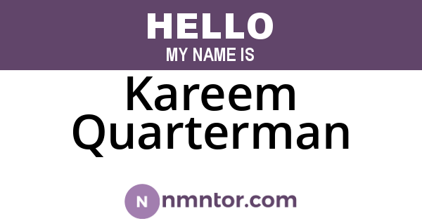 Kareem Quarterman