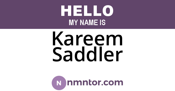 Kareem Saddler