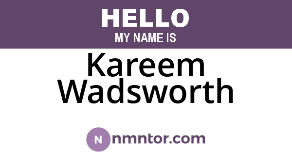Kareem Wadsworth