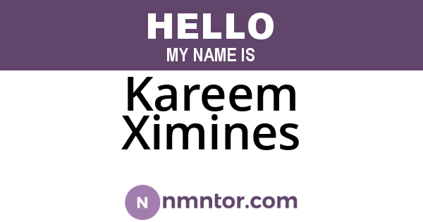 Kareem Ximines