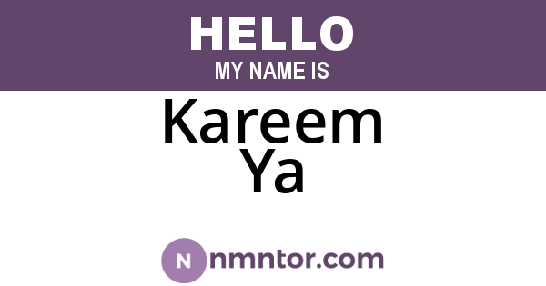 Kareem Ya